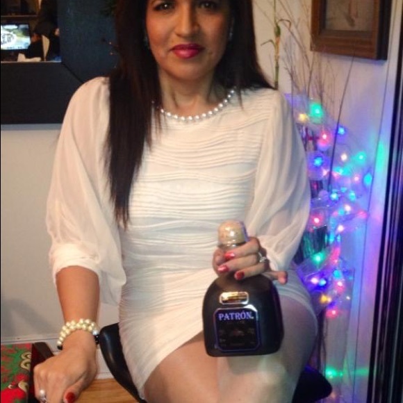 Pearl collar dress fluffy sleeves double lining - Picture 5 of 5